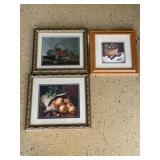 Framed and matted fruit subject art prints