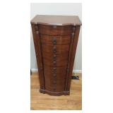 Walnuts finish jewelry armoire 8 drawers 2 side