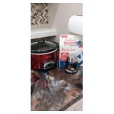 Crockpot, thermos, and hand mixer