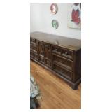 Kimball 9 drawer dresser 74x19x32in woth contents