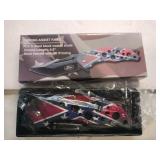 Rebel flag spring assist knife