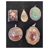 5 bubble Glass dried flower pendants