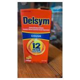 Delsym cough syrup. Orange flavored, 5oz bottle.