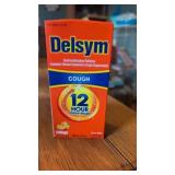 Delsym cough syrup. Orange flavored, 5oz bottle.