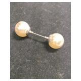 Faux Pearl Jabot collar Pin