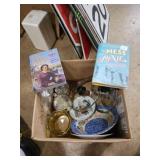 Glass, ceramic, books decor