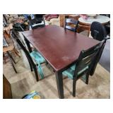 Dining room table with four chairs 60x36 in