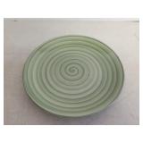 Swirl Green painted salad plate 8in