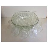 Vintage Hazel Ware 26pc 12 cup crystal punch bowl