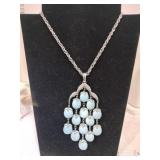 Crown blue tiered necklace marked  Trifari