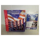 Rope light, pleated fan new in pkgs