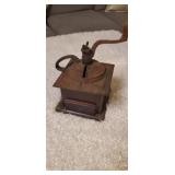 Antique cast iron and wood tobacco grinder. 9"