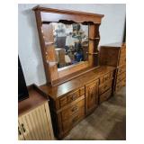 Bassett dresser and mirror 60x18x30