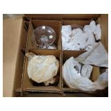 4 Bavarian crystal water stemware glasses