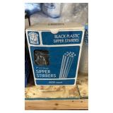 Black plastic sipper stirrers 7 inch 5000 count