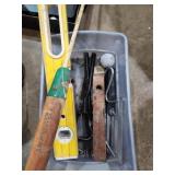 Tools, level, saw