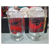 2 vintage Christmas glasses