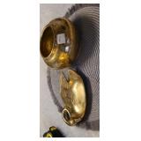 Hammered Brass bowl and brass trinket dish