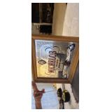 Glass mirror bar sign original 14in x11in