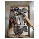 Planer, c clamps, hachet, drill