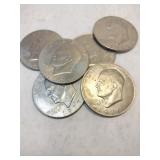6  Eisenhower dollars 1970