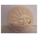 Vintage 13in Bisque Sun wall plaque cloud