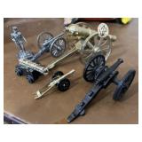 Miniature cannons, brass & plastic construction