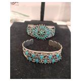 2 native American cuff bracelets unmarked