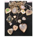 Necklaces mostly heart lockets