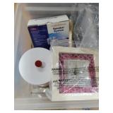 3pc metal cannister set wi/lids, Avon Rose clock,
