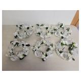6 Vintage Swan glass centerpieces 8in plate New