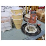 Vintage grinder, Kayser tray, ice cream cone