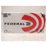 Federal 380 auto  95 grain FMJ 50 rounds