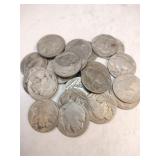 25 buffalo head nickels (no dates)