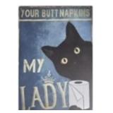 metal sign. Butt Napkin! 12" tall