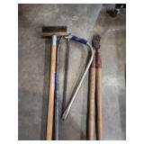Yard tools pry bar brush