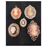 5 cameo pendants