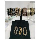 12 vintage bracelets  Bengals, beaded,chains