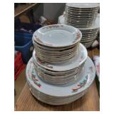 23pc Poinsettias & Ribbons China  Dinner Set