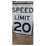 Speed limit 20mph sign 24in x 18in