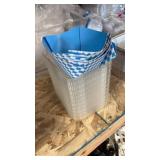 Cardboard serving trays and plastic lids assorted