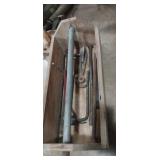 Wooden tool box with contents