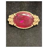 Vintage redstone brooch