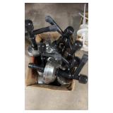 Assortment of stainless steel condiment servers