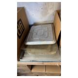 Translucent hard plastic lids and baking trays