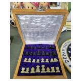 Miniature plastic/glass chess set