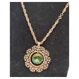 Vintage gold tone necklace with Yellowstone