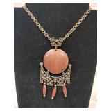 Vintage wooden necklace marked celebrity