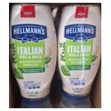 4 squeeze bottles of hellmans Italian herb and