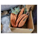 Halloween/Fall decor on stakes-5 metal pumpkins,